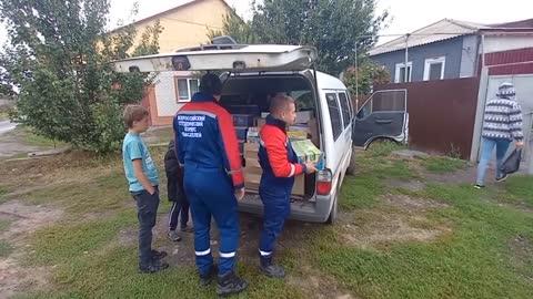 Delivery of humanitarian aid to Ukrainian refugees in the Belgorod region.
