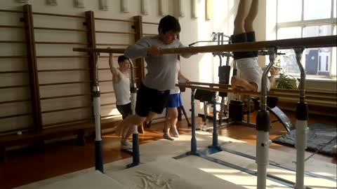 Olympic gymnastics team training