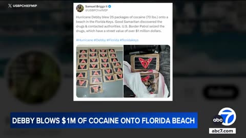 Hurricane Debby blows $1 million worth of cocaine onto Florida beach