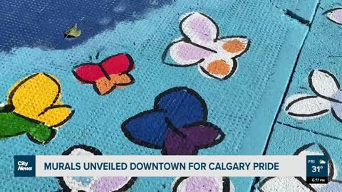 Murals unveiled in Central Memorial Park ahead of Calgary Pride
