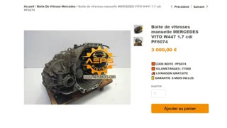 AEPSPIECES.COM - Boite de vitesses manuelle MERCEDES VITO W447 1.7 cdi PF6074