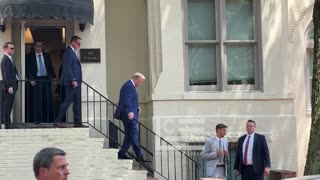 President Donald Trump with Secret Service Detail