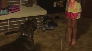Dog barking every time owner plays trumpet