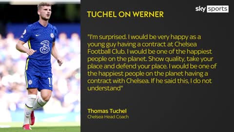 Thomas Tuchel says Timo Werner should be 'one of the happiest people on the planet' to be at Chelsea