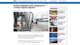 McEntee highlights airline obligations in curbing 'irregular migration'