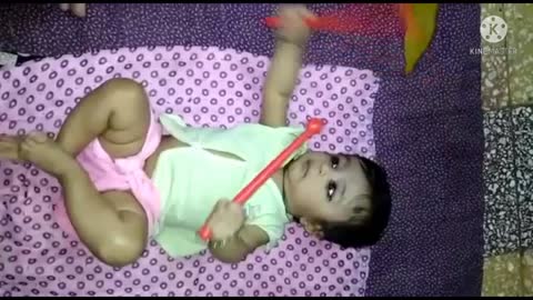 Cute baby playing