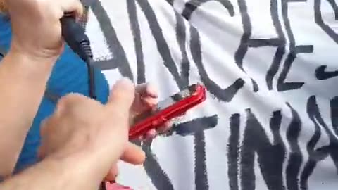 A speech by a woman at a Pro-Palestine protest today in Manchester, England.