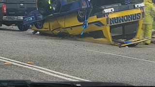 Trailer Flips Upside Down While Attached to Truck