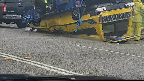 Trailer Flips Upside Down While Attached to Truck