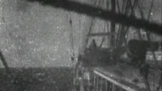 S.S. "Coptic" Running Against The Storm (1898 Original Black & White Film)