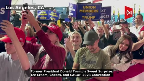 Trump stops by Carvel in Los Angeles, CA | CAGOP 2023 | Westwood | California | American Politics