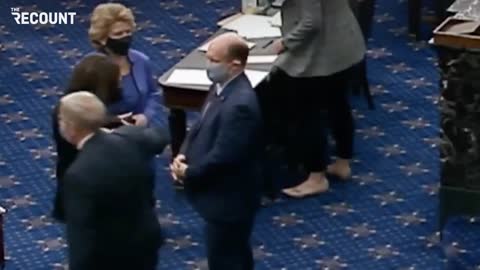 Sen. Lindsey Graham gives Vice President-elect Kamala Harris a fist bump on the Senate floor