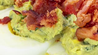 Keto Avocado Deviled Eggs with no mayonnaise - Easy - #shorts