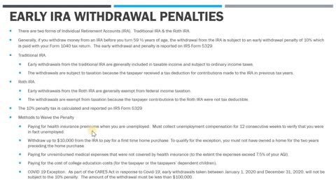 Early IRA Withdrawal Penalty of 10% - How Can I Waive the Penalties??