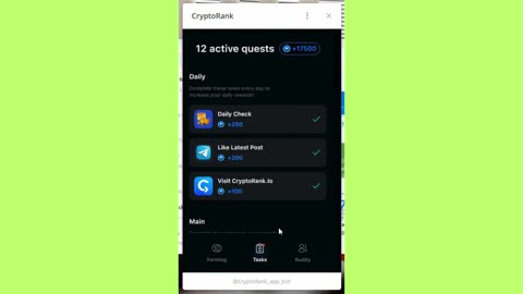 new mini app farming telegram bot cryptorank