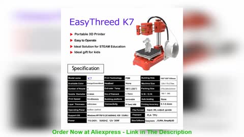 ✨ X1 Mini 3D Printer K7 Supper mini VIP Link Dropshipping Fast Shipping Easy Use Machine Children