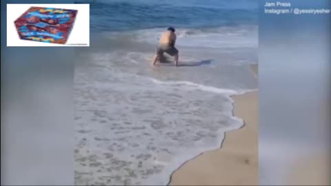 Shocking moment man drags a shark out of the water at Fire Island beach