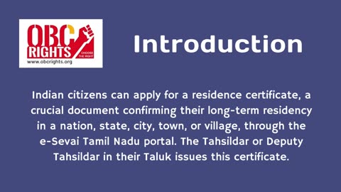 way to obtain Residence certificate in Tamil Nadu Revenue