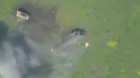 Arial footage of a Ukrainian controlled tank hitting a land mine🤦‍♂️🤦‍♀️