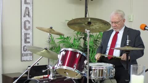 Pastor Discovers Drums and tries them out.