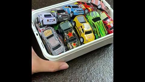 Mini Alloy Car Model Set with Storage Box Diecast Cars Toys for Boys Sliding Inertia