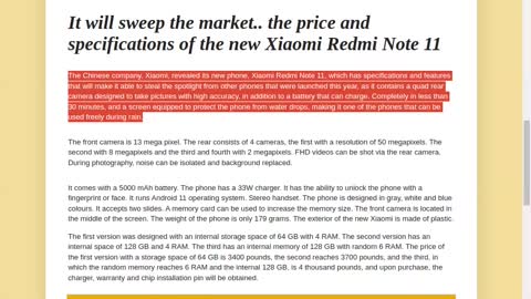 It will sweep the market.. the price and specifications of the new Xiaomi Redmi Note 11