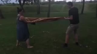 The rope game only with a blanket