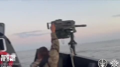 Ukrainian Fires Stinger Missile at Russian Su30 in a Boat Near Snake Island