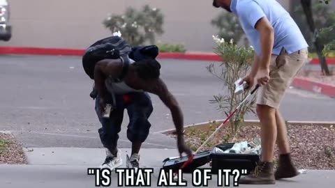 Blind man carrying money drop prank 🤣😂🤣