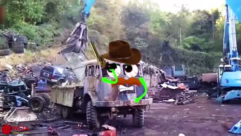 Amazing Powerful Excavator Destroys Car | Biggest Monster Truck Crushing Car | Woa Doodles