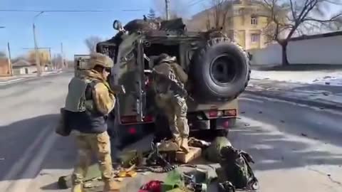 kharkov Russian column destroyed