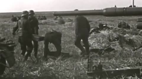88mm Flak crews set up their guns for artillery support on the Eastern Front in the Summer of 1941