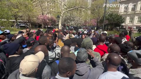 NYC- Hundreds of African men are currently convened in front of City Hall asking for handouts