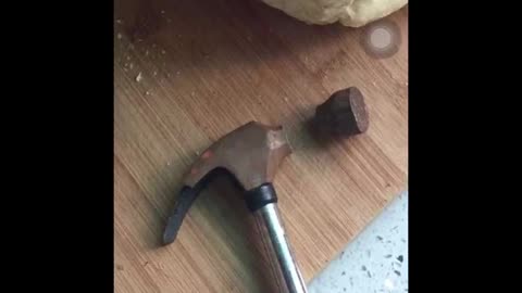 The bread was so hard that the awl broke