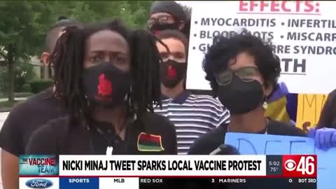 Peak 2021: Nicki Minaj’s fans take to the streets to protest vaccine censorship.