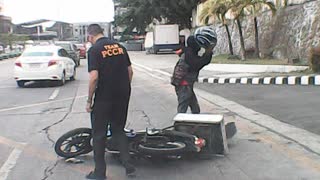 Road Divider Takes Out Rider