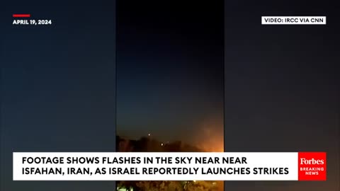BREAKING: Footage Shows Flashes In Sky Near Near Isfahan, Iran As Israel Reportedly Launches Strikes