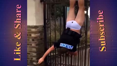 U.K Police chasing Thief gets trapped by Fence ...Hilarious