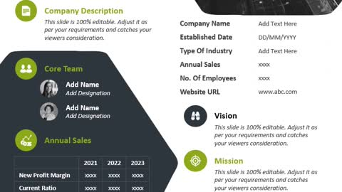 One Page Company Profile PowerPoint Presentation Slideshow