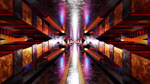 damaged science fiction tunnel vj loop | free 4k background video animation dj loop