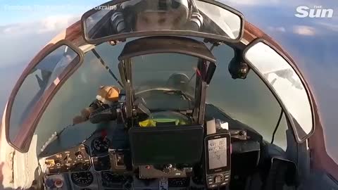 Ukrainian fighter jet fires at Russian forces in incredible cockpit footage