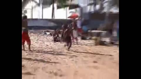 Acrobatics on the beach