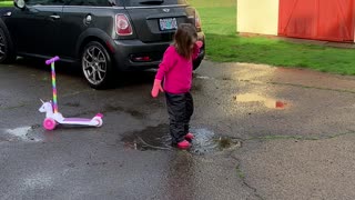 Playing in puddles