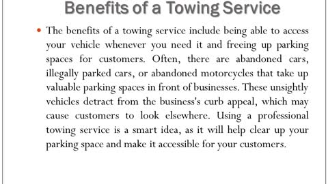 Benefits of Towing Service