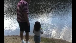 Little girl says she caught a shark