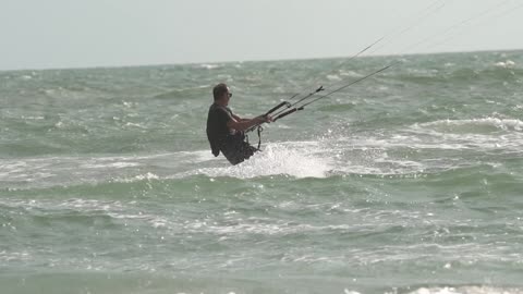 Kiteboarding On a Windy Day.