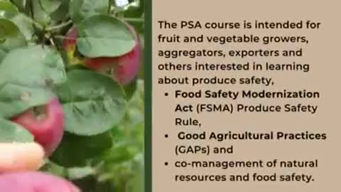 Produce Safety Alliance Grower Training Course