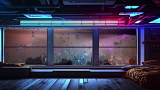 2 Hours of Cyberpunk Ambient Music | Rainy Cityscape Sounds
