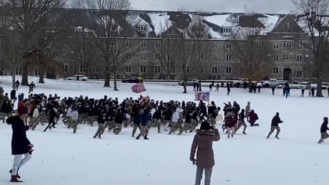 Virginia Tech Snowball fight January 17, 2022