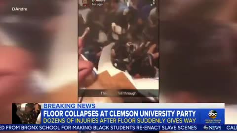 GMA: Dozens of injuries after floor suddenly gives way at Clemson University party